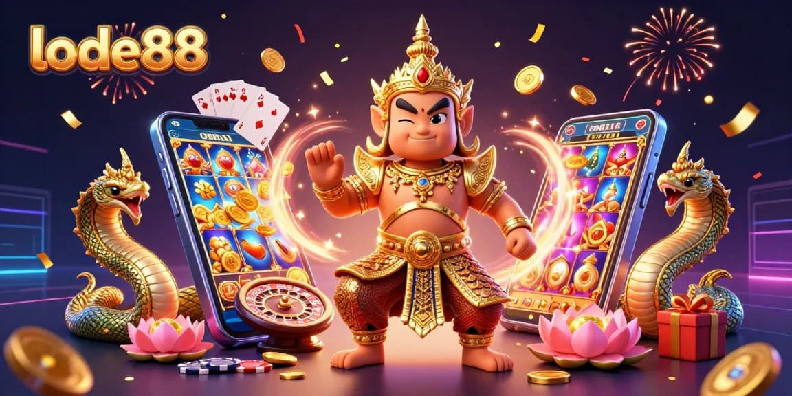 Lode88 invites players to spin colorful slots and win big in this dynamic casino scene.