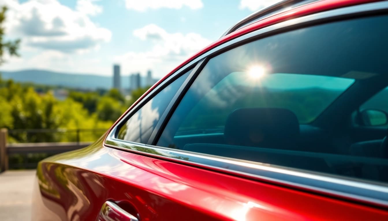 Best window tint Chattanooga TN enhances vehicle aesthetics and protection in a beautiful setting.