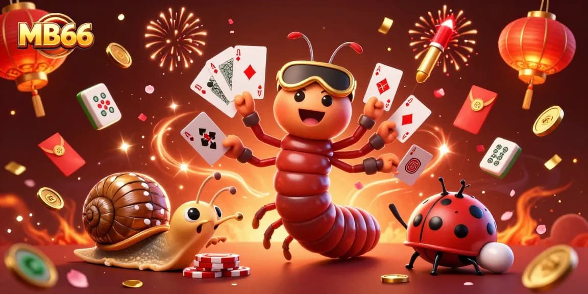 Experience the excitement of MB66 with a vibrant casino scene featuring unique characters and enchanting elements.