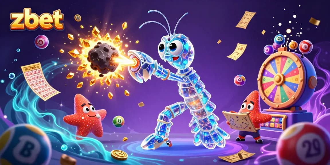 zbet's galactic samurai mantis shrimp battles an asteroid, surrounded by dynamic casino elements.