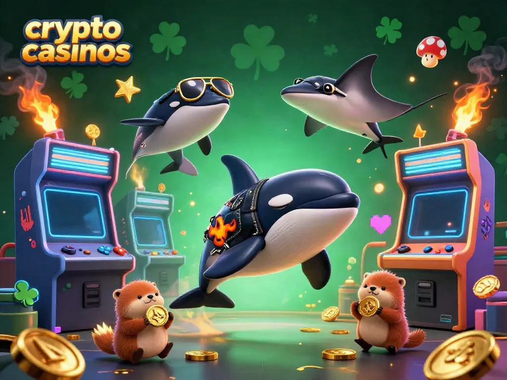 Engaging 3D illustration showcasing crypto casinos with characters celebrating winnings