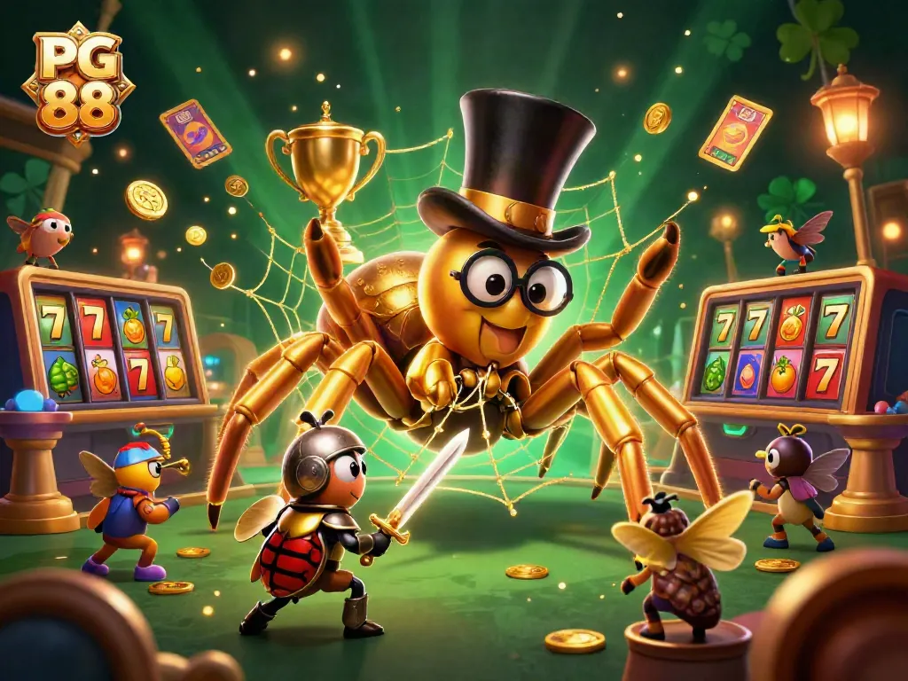 Win big with PG 88 at the exciting casino featuring golden tarantula and beetle knight!