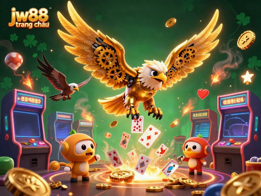 Experience thrilling gameplay at jw88 trang chủ with a dynamic casino illustration showcasing vibrant gaming elements.