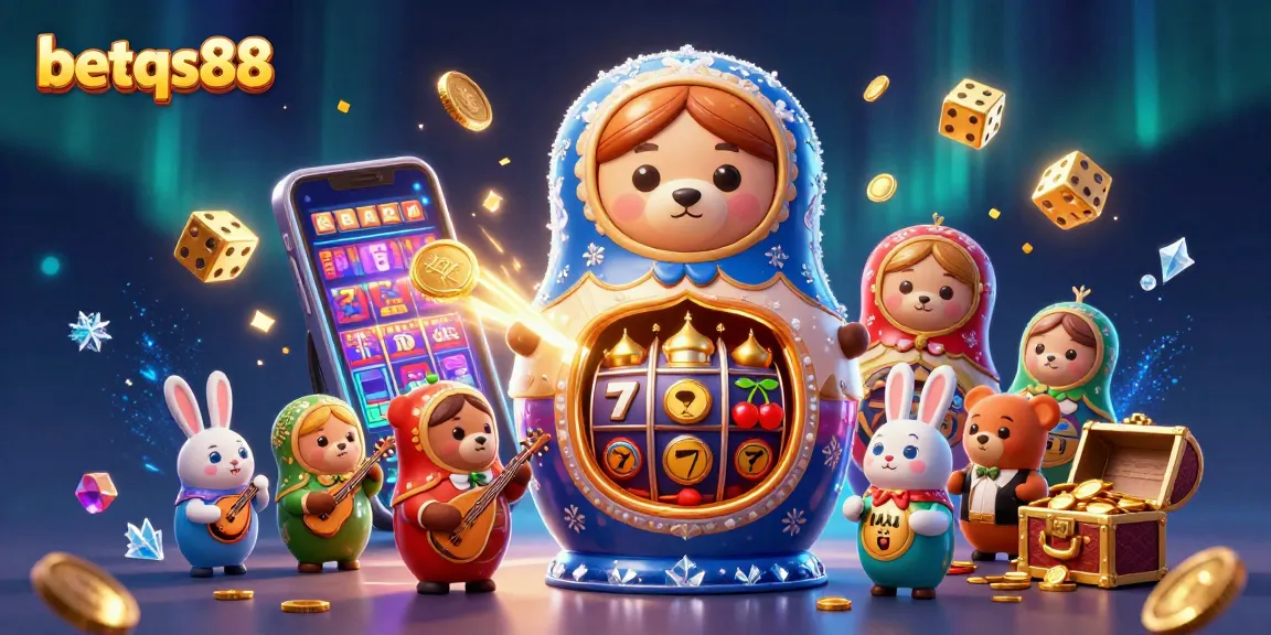 Experience thrilling gaming with betqs88, showcasing a vibrant 3D casino scene full of excitement.