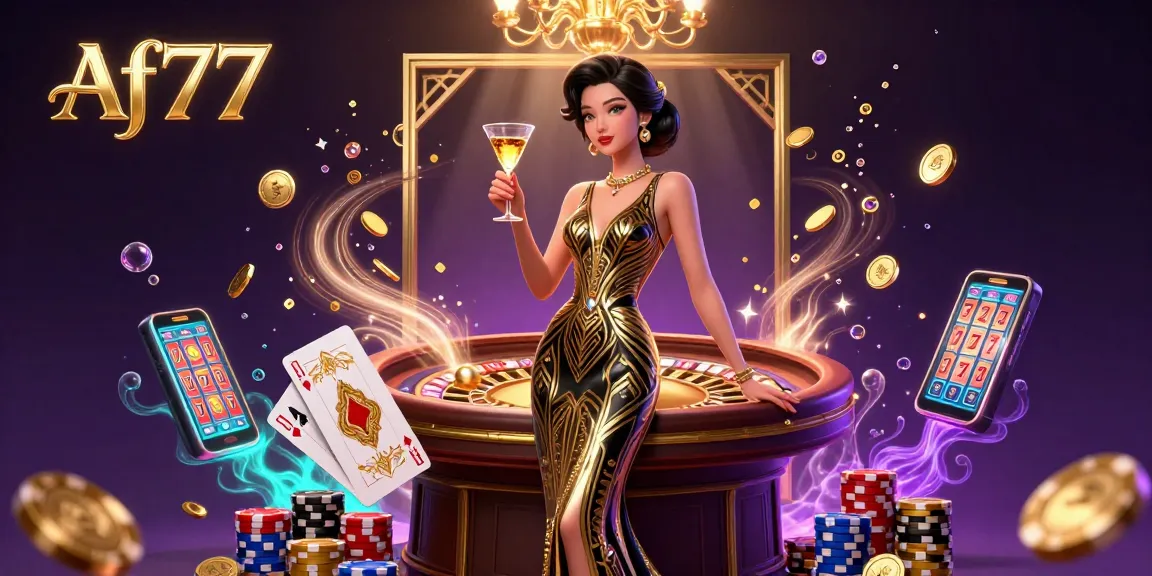 Engage in exciting gaming at Af77 while surrounded by vibrant casino elements.