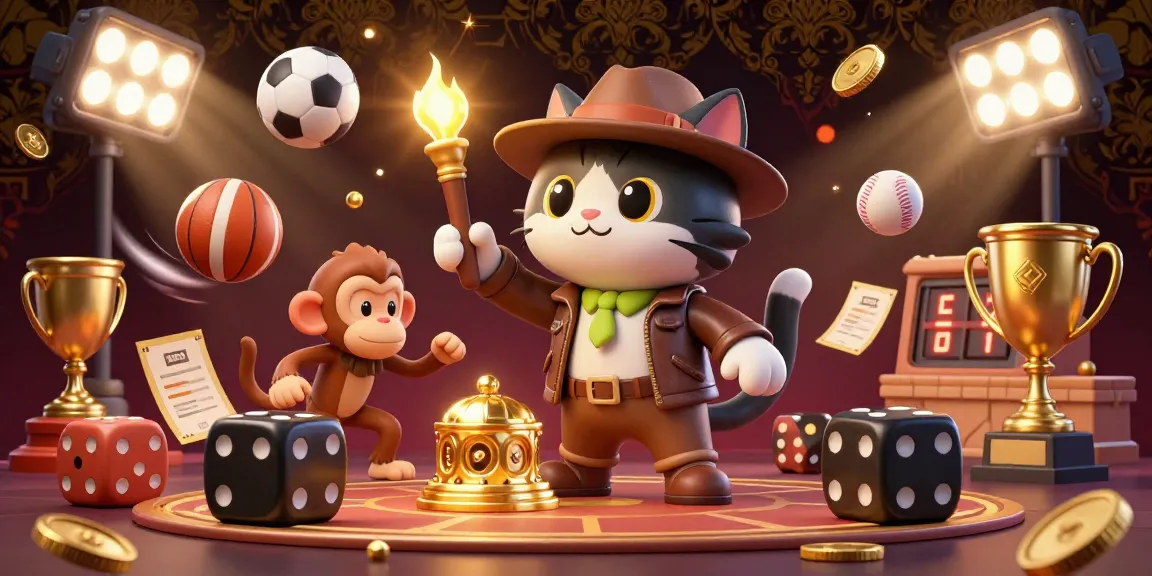 Experience thrilling moments with okwin as the cartoon archaeologist cat uncovers treasures amid dynamic casino elements.