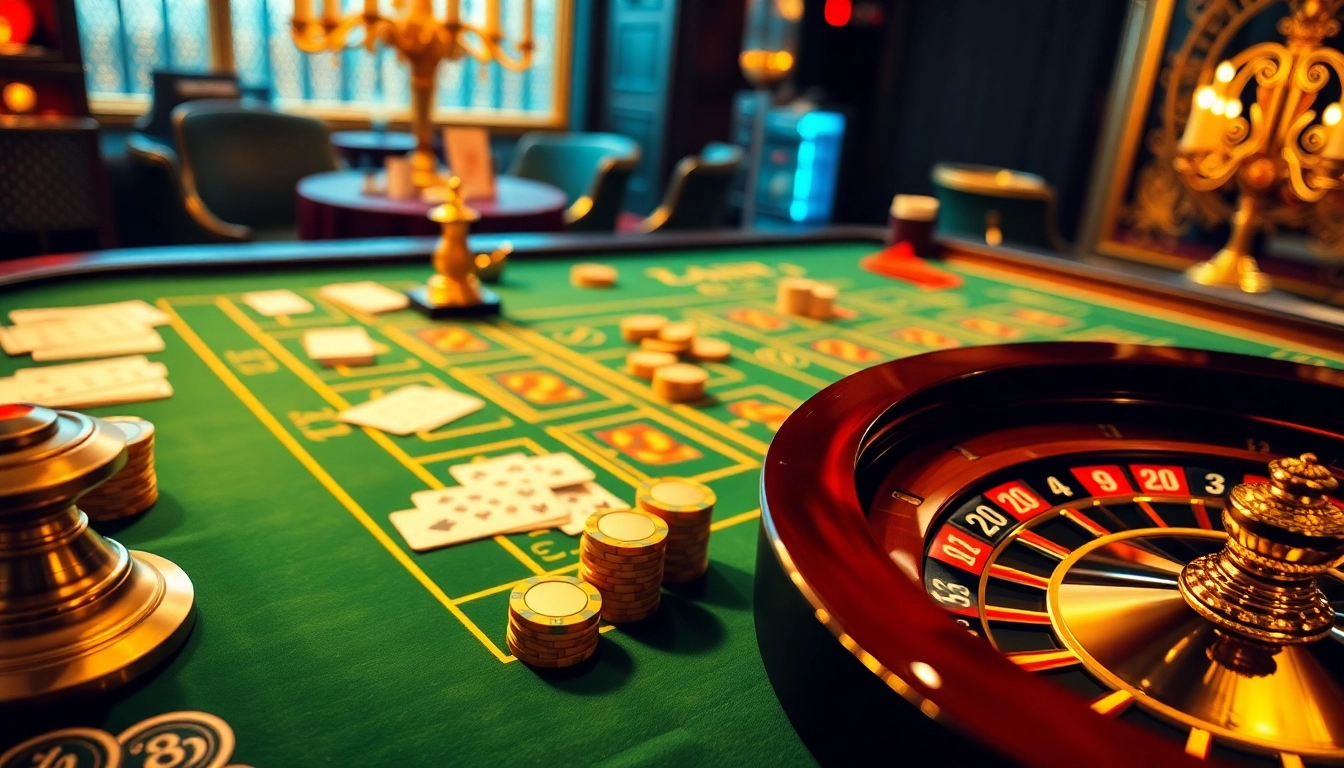 Dynamic betting action on a luxurious casino table featuring keonhacai 5 elements, poker chips, and cards.