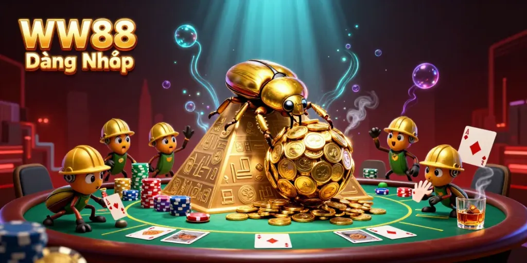 Experience the exciting WW88 Đăng Nhập with vibrant scenes of golden coins and casino action.