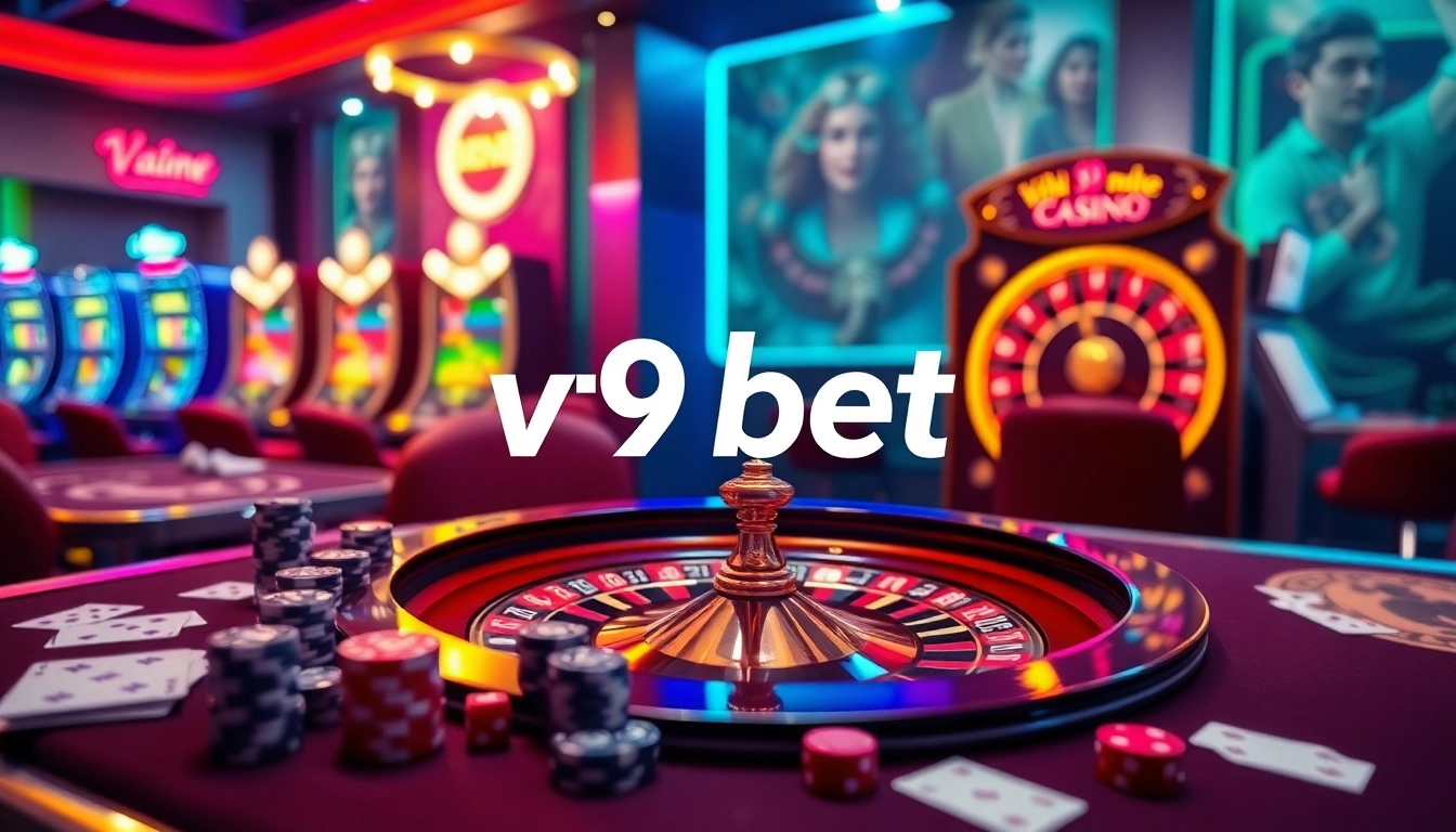 Experience v9 bet excitement with a luxurious online casino featuring vibrant gaming elements.