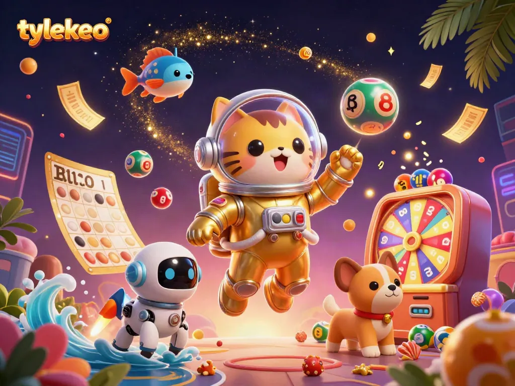 Engage in thrilling bets with tylekeo's interactive 3D illustration of a vibrant online gaming scene.