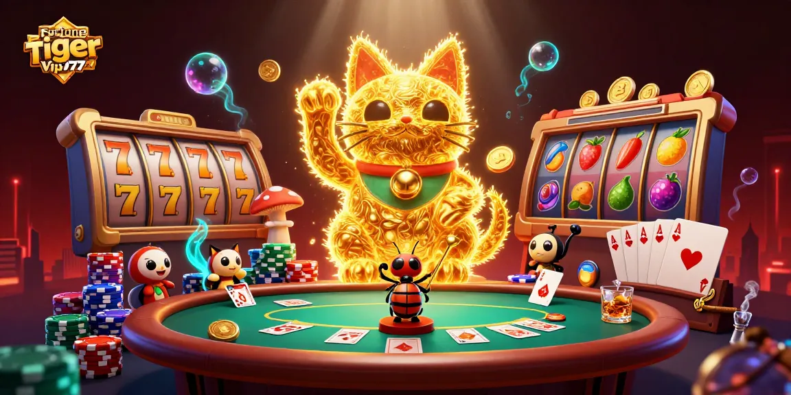 Experience thrilling gameplay with Fortune Tiger Vip777 boasting vibrant symbols and engaging features in a lively casino atmosphere.