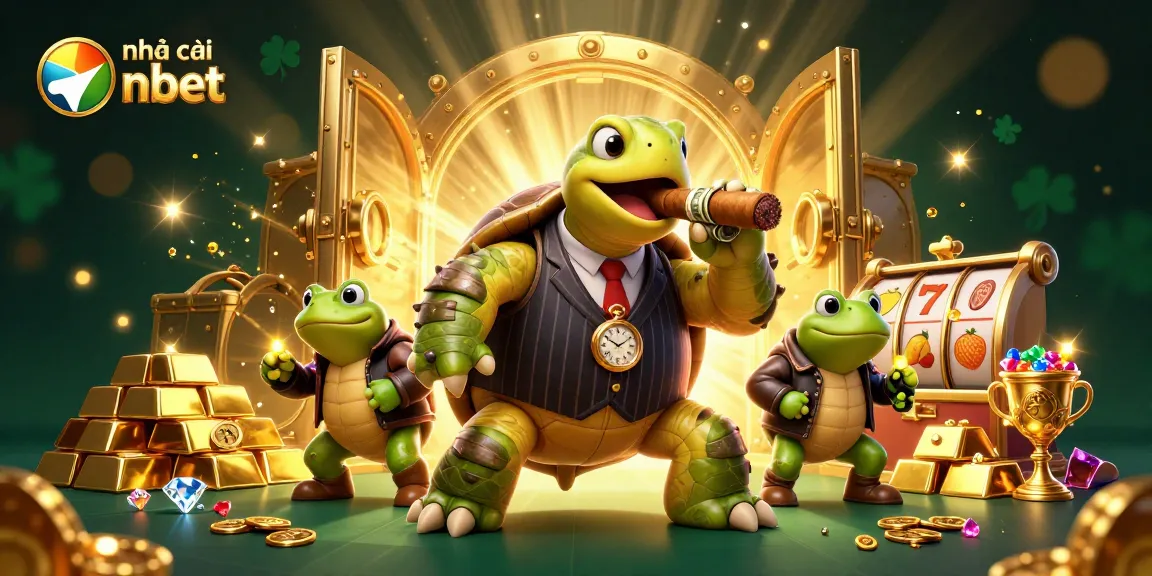 Engage with the vibrant world of nhà cái nbet through a dynamic casino scene featuring a mobster turtle and bullfrog enforcers.